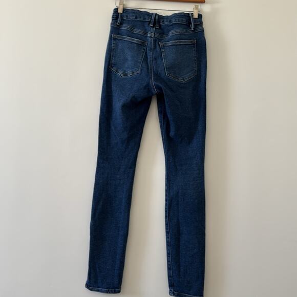 Good American Skinny Jeans Split Hem Indigo Blue Size 28 - Picture 6 of 8